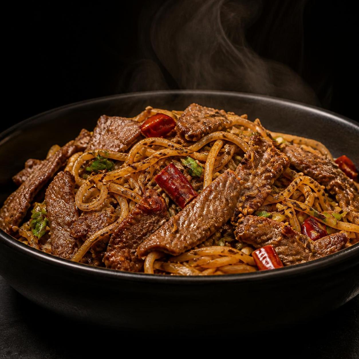 Noodles w/ Stir-Fried Cumin Beef